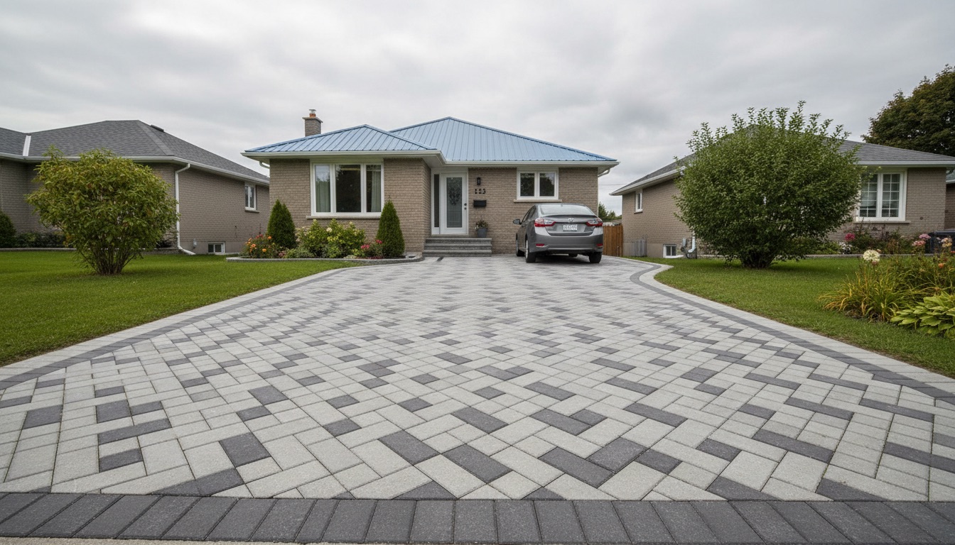 Installation de pavé uni résidentiel par Pavé Frenco